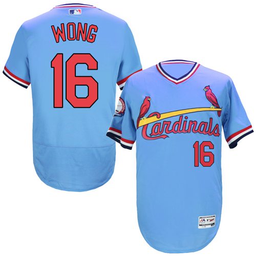 Cardinals #16 Kolten Wong Light Blue Flexbase Authentic Collection Cooperstown Stitched MLB Jersey - Click Image to Close